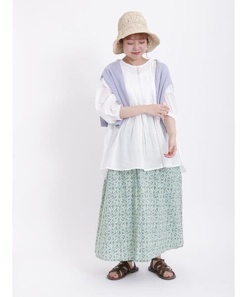 Samansa Mos2（サマンサ モスモス）の「【マシンウォッシャブル】リネンタッチVネックカーディガン（カーディガン/ボレロ・レディース・グリーン/キナリ/ネイビー/パープル・F）」の12枚目の写真