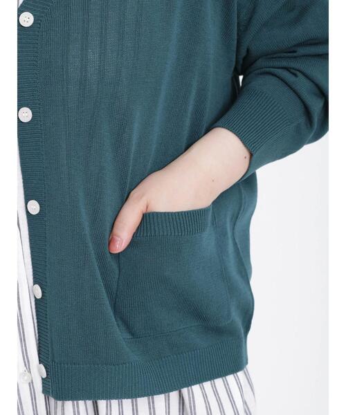 Samansa Mos2（サマンサ モスモス）の「【マシンウォッシャブル】リネンタッチVネックカーディガン（カーディガン/ボレロ・レディース・グリーン/キナリ/ネイビー/パープル・F）」の15枚目の写真