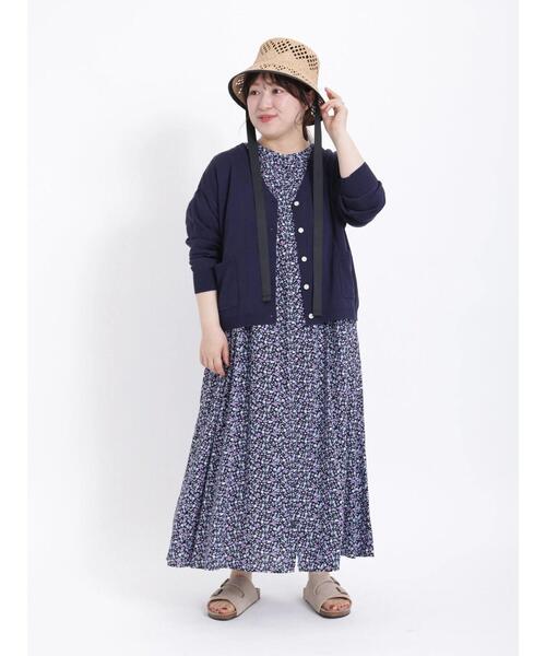 Samansa Mos2（サマンサ モスモス）の「【マシンウォッシャブル】リネンタッチVネックカーディガン（カーディガン/ボレロ・レディース・グリーン/キナリ/ネイビー/パープル・F）」の16枚目の写真