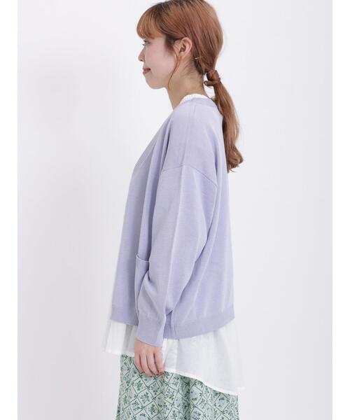 Samansa Mos2（サマンサ モスモス）の「【マシンウォッシャブル】リネンタッチVネックカーディガン（カーディガン/ボレロ・レディース・グリーン/キナリ/ネイビー/パープル・F）」の19枚目の写真