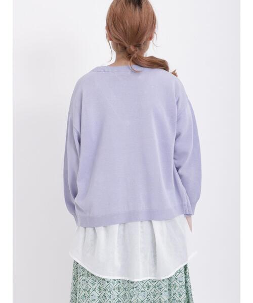 Samansa Mos2（サマンサ モスモス）の「【マシンウォッシャブル】リネンタッチVネックカーディガン（カーディガン/ボレロ・レディース・グリーン/キナリ/ネイビー/パープル・F）」の20枚目の写真