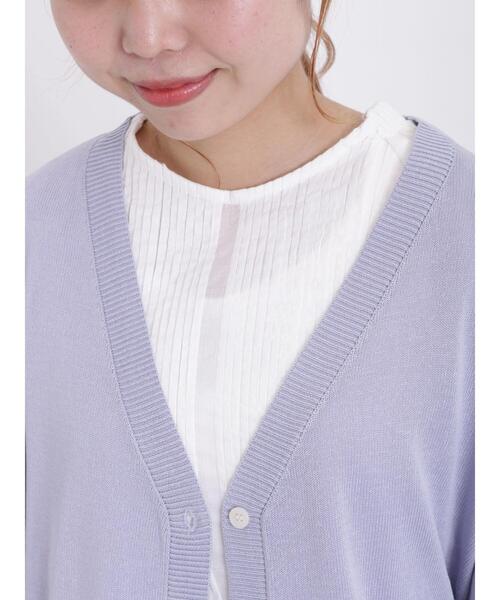 Samansa Mos2（サマンサ モスモス）の「【マシンウォッシャブル】リネンタッチVネックカーディガン（カーディガン/ボレロ・レディース・グリーン/キナリ/ネイビー/パープル・F）」の21枚目の写真