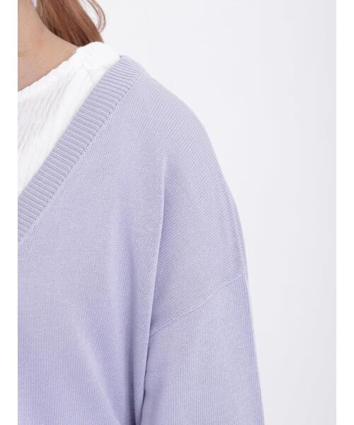 Samansa Mos2（サマンサ モスモス）の「【マシンウォッシャブル】リネンタッチVネックカーディガン（カーディガン/ボレロ・レディース・グリーン/キナリ/ネイビー/パープル・F）」の22枚目の写真