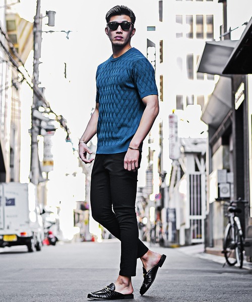 boohoo MAN★半袖 クルーネック ニット サマーセーター Tシャツ 楽天市場】クルーネック 半袖ニット メンズ サマーニット サマー