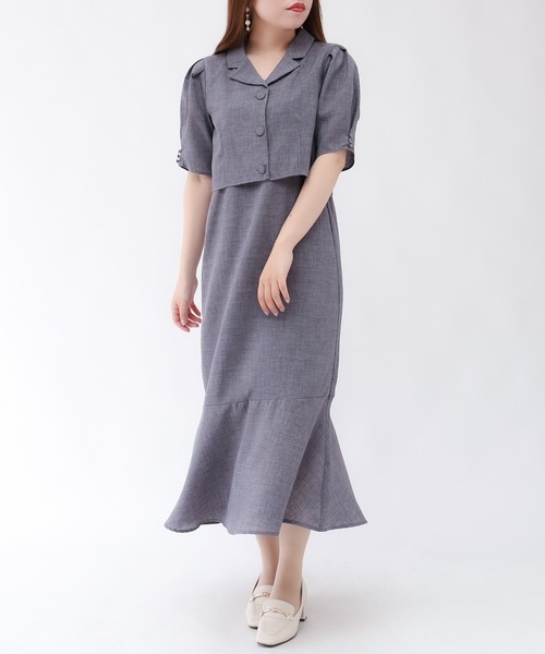 ASTORIA ODIER(アストリアオディール)の「ショートジャケット×キャミワンピース(ワンピース・レディース・ブラウン/ラベンダー/ブラック・SMALL/MEDIUM)」の21枚目の写真
