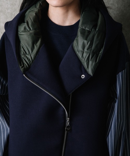 MARECHAL TERRE（マルシャルテル）の「ダウンパーカーベスト（ダウンベスト・レディース・ブラック系/サンドベージュ/ネイビー/ブラック・MEDIUM）」の8枚目の写真