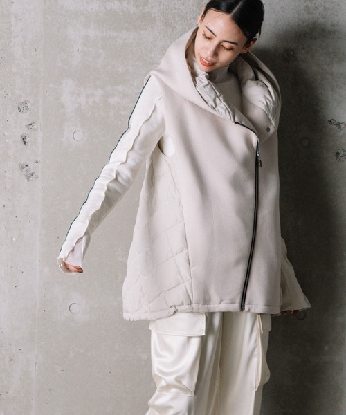 MARECHAL TERRE（マルシャルテル）の「ダウンパーカーベスト（ダウンベスト・レディース・ブラック系/サンドベージュ/ネイビー/ブラック・MEDIUM）」の19枚目の写真