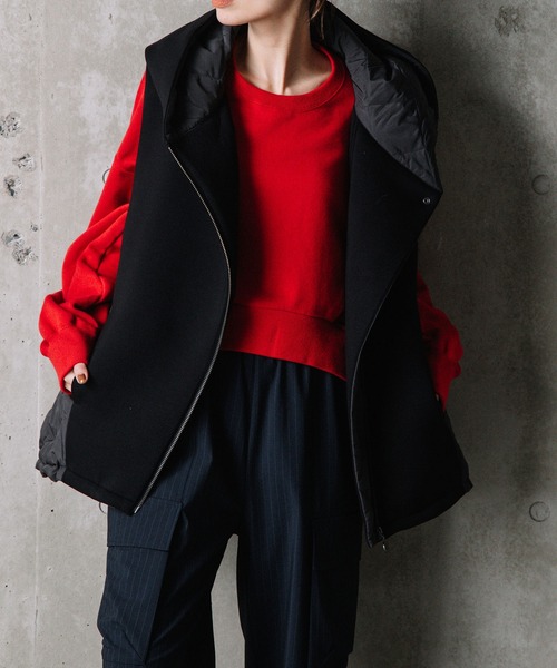 MARECHAL TERRE（マルシャルテル）の「ダウンパーカーベスト（ダウンベスト・レディース・ブラック系/サンドベージュ/ネイビー/ブラック・MEDIUM）」の15枚目の写真