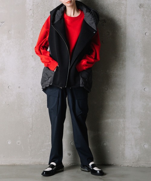 MARECHAL TERRE（マルシャルテル）の「ダウンパーカーベスト（ダウンベスト・レディース・ブラック系/サンドベージュ/ネイビー/ブラック・MEDIUM）」の10枚目の写真