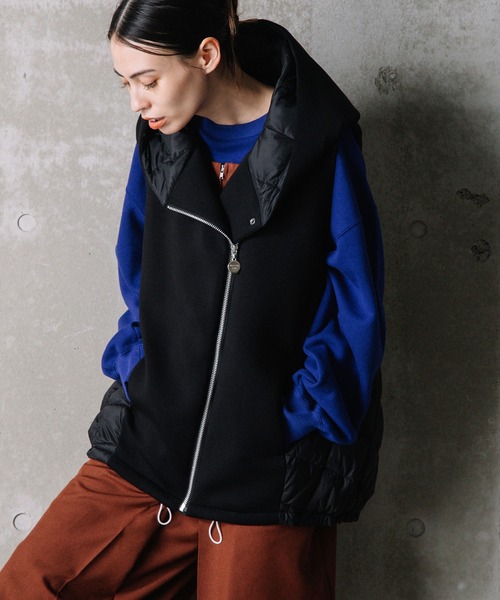 MARECHAL TERRE（マルシャルテル）の「ダウンパーカーベスト（ダウンベスト・レディース・ブラック系/サンドベージュ/ネイビー/ブラック・MEDIUM）」の6枚目の写真