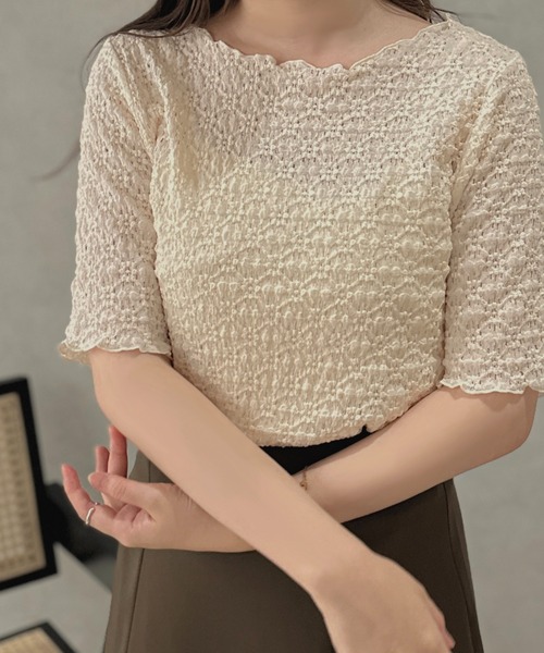apres jour clair(アプレジュールクレア)の「【apres jour clair】花柄トップス【ZOZOTOWN限定アイテム】(Tシャツ/カットソー・レディース・ブルー系その他/グリーン/アイボリー・X-LARGE/フリー)」の10枚目の写真