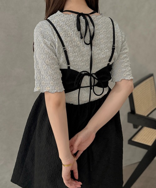 apres jour clair(アプレジュールクレア)の「【apres jour clair】花柄トップス【ZOZOTOWN限定アイテム】(Tシャツ/カットソー・レディース・ブルー系その他/グリーン/アイボリー・X-LARGE/フリー)」の9枚目の写真