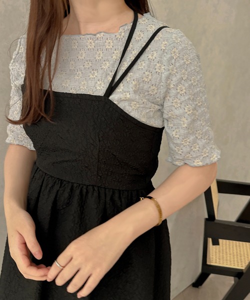 apres jour clair(アプレジュールクレア)の「【apres jour clair】花柄トップス【ZOZOTOWN限定アイテム】(Tシャツ/カットソー・レディース・ブルー系その他/グリーン/アイボリー・X-LARGE/フリー)」の8枚目の写真