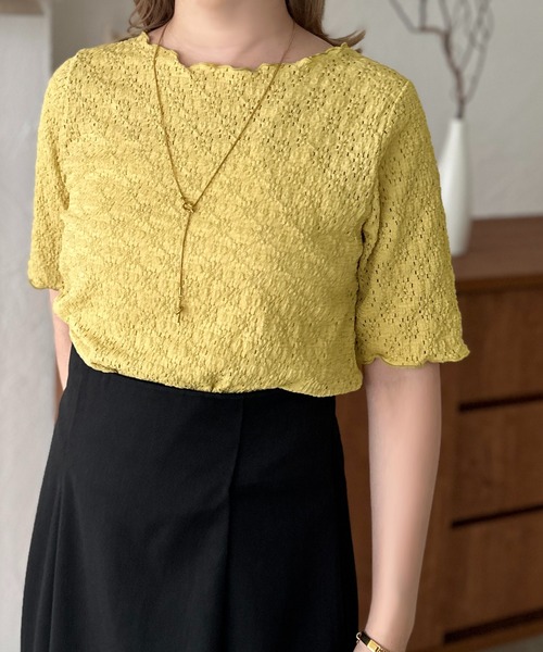 apres jour clair(アプレジュールクレア)の「【apres jour clair】花柄トップス【ZOZOTOWN限定アイテム】(Tシャツ/カットソー・レディース・ブルー系その他/グリーン/アイボリー・X-LARGE/フリー)」の6枚目の写真