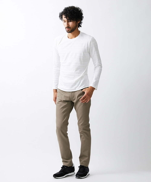 MICHEL KLEIN HOMME (ミッシェルクランオム)の「《日本製》ボーダークルーネックカットソー(Tシャツ/カットソー・メンズ・パープル/ホワイト/ブラック・X-LARGE/MEDIUM/LARGE)」の13枚目の写真