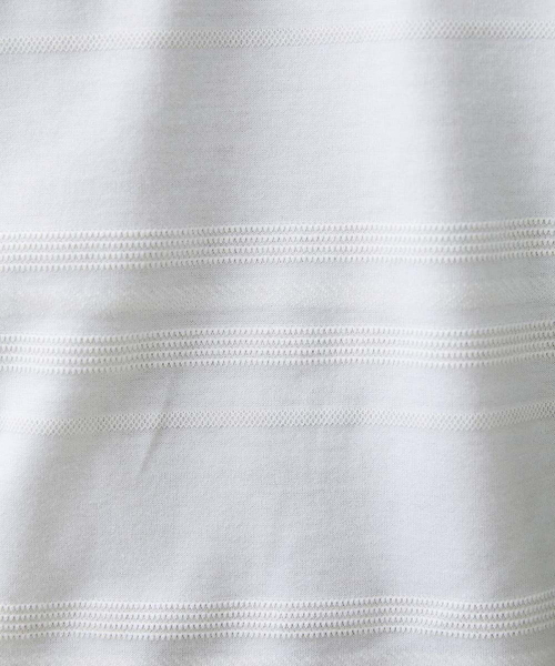 MICHEL KLEIN HOMME (ミッシェルクランオム)の「《日本製》ボーダークルーネックカットソー(Tシャツ/カットソー・メンズ・パープル/ホワイト/ブラック・X-LARGE/MEDIUM/LARGE)」の4枚目の写真