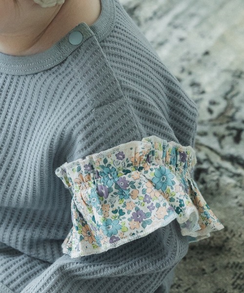 pairmanon（ペアマノン）の「【かぞくおそろい】 【ベビー】袖 フリル ワッフル 長袖 ロンパース（ロンパース・キッズ・ブラック系その他/グレー系その他/ベージュ系その他/ダークブルー/ブルー系その他/パープル系その他/ブラック/ピンク/グリーン系その他2/ブルー系その他4/パープル系その他2/ピンク系その他3/グレイッシュベージュ・70/80）」の16枚目の写真