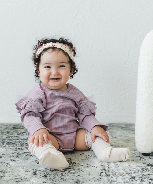 pairmanon（ペアマノン）の「【かぞくおそろい】 【ベビー】袖 フリル ワッフル 長袖 ロンパース（ロンパース・キッズ・ブラック系その他/グレー系その他/ベージュ系その他/ダークブルー/ブルー系その他/パープル系その他/ブラック/ピンク/グリーン系その他2/ブルー系その他4/パープル系その他2/ピンク系その他3/グレイッシュベージュ・70/80）」の19枚目の写真