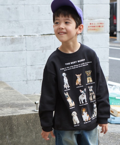 PAIRMANON STREET（ペアマノンストリート）の「【PAIRMANON STREET】グラフィックプリント オーバサイズ トレーナー（スウェット・キッズ・ブラック系その他2/ブラック系その他/マスタード/レッド系その他/ブラック系その他4/ピンク系その他/ブルー系その他2/ブルー系その他/グレー系その他/ブラック系その他3/グリーン系その他/ブラウン系その他/イエロー系その他/レッド系その他2/グリーン系その他2/グレー系その他3/グレー系その他4/グレー系その他2/ホワイト系その他/ブルー系その他3・140/120/150/100/90/130/110）」の6枚目の写真