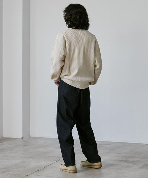 coen（コーエン）の「ビッグシルエットアゼ編みハーフジップバルキーニット（ニット/セーター・メンズ・モカ/ブラック/オフホワイト・L/XL/S/M）」の19枚目の写真