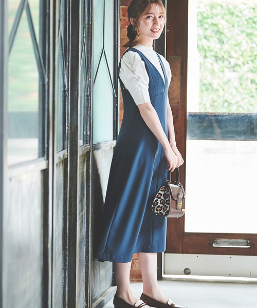 LAISSE PASSE（レッセパッセ）の「タック&ギャザー五分袖ニットプルオーバー（ニット/セーター・レディース・ブラック/ダルブルー系/アイボリー/モカ・MEDIUM）」の6枚目の写真