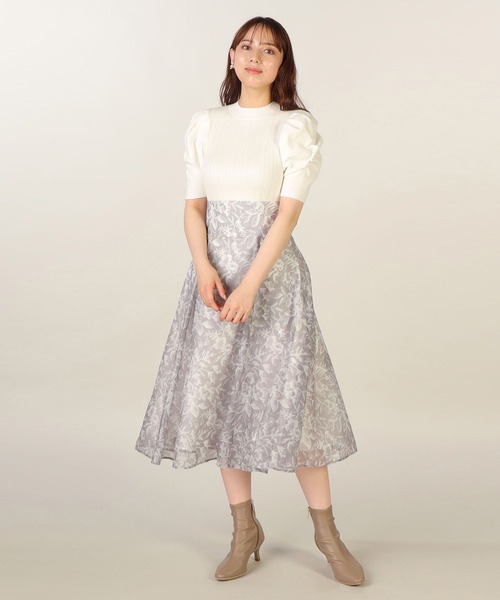 LAISSE PASSE（レッセパッセ）の「タック&ギャザー五分袖ニットプルオーバー（ニット/セーター・レディース・ブラック/ダルブルー系/アイボリー/モカ・MEDIUM）」の20枚目の写真