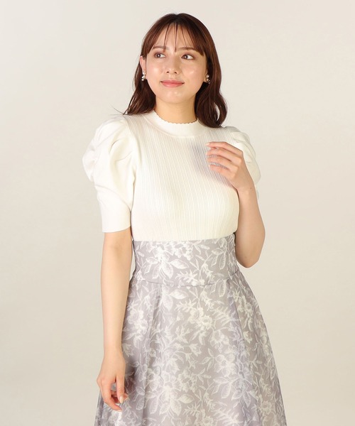 LAISSE PASSE（レッセパッセ）の「タック&ギャザー五分袖ニットプルオーバー（ニット/セーター・レディース・ブラック/ダルブルー系/アイボリー/モカ・MEDIUM）」の22枚目の写真