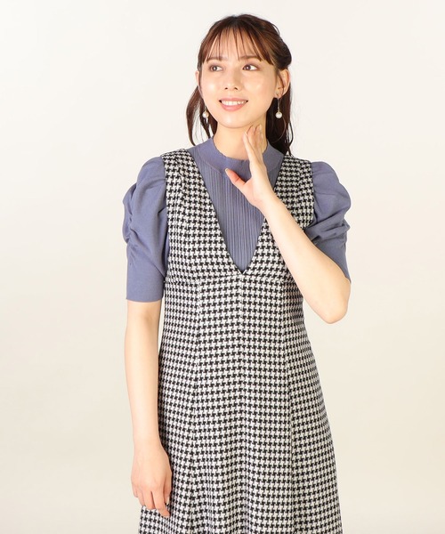 LAISSE PASSE（レッセパッセ）の「タック&ギャザー五分袖ニットプルオーバー（ニット/セーター・レディース・ブラック/ダルブルー系/アイボリー/モカ・MEDIUM）」の13枚目の写真