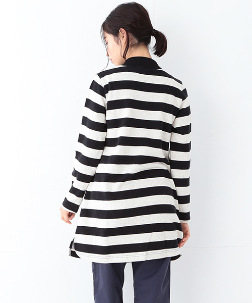 BEAMS BOY（ビームスボーイ）の「BEAMS BOY / 3.5cmボーダー ハイネック ワンピース（ワンピース・レディース・ブラック/ネイビー・ONE SIZE）」の14枚目の写真