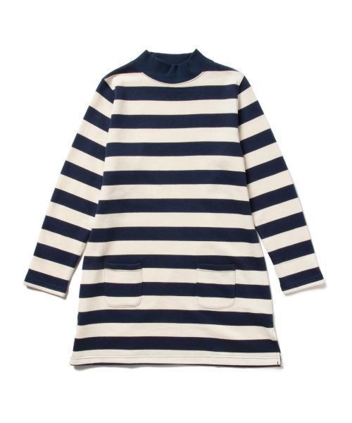 BEAMS BOY（ビームスボーイ）の「BEAMS BOY / 3.5cmボーダー ハイネック ワンピース（ワンピース・レディース・ブラック/ネイビー・ONE SIZE）」の4枚目の写真