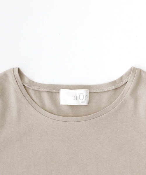 n'OrLABEL(ノアールレーベル)の「『シンプルクルーネックロンT』(Tシャツ/カットソー・レディース・ホワイト/グレイッシュベージュ/ラベンダー/グレイッシュブルー/ブルーグリーン/モカ/ダークグレー/ブラック・M/L/LL)」の13枚目の写真