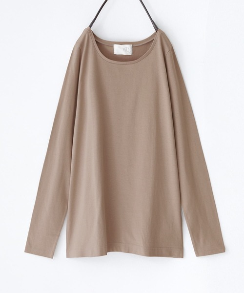 n'OrLABEL(ノアールレーベル)の「『シンプルクルーネックロンT』(Tシャツ/カットソー・レディース・ホワイト/グレイッシュベージュ/ラベンダー/グレイッシュブルー/ブルーグリーン/モカ/ダークグレー/ブラック・M/L/LL)」の20枚目の写真