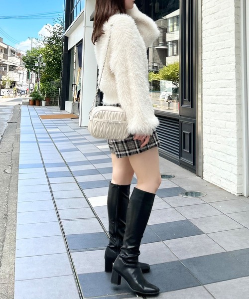 INGNI(イング)の「ラメフェザーヤーンニットカーディガン(カーディガン/ボレロ・レディース・ピンク/アイボリー/グレー・M)」の6枚目の写真