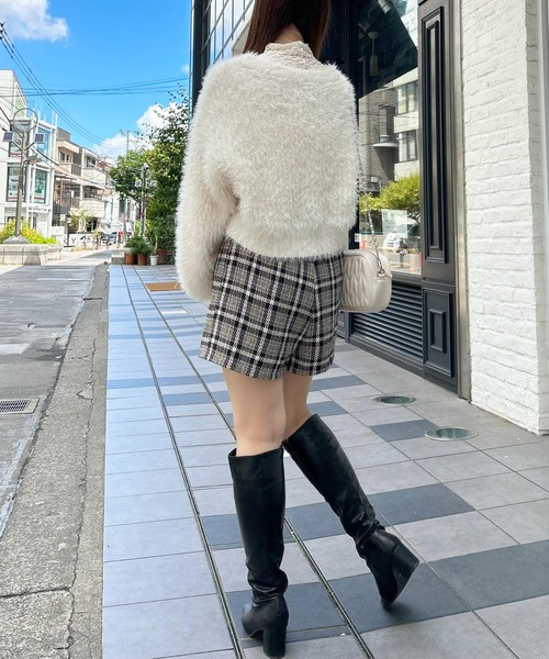 INGNI(イング)の「ラメフェザーヤーンニットカーディガン(カーディガン/ボレロ・レディース・ピンク/アイボリー/グレー・M)」の7枚目の写真