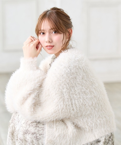 INGNI（イング）の「ラメフェザーヤーンニットカーディガン