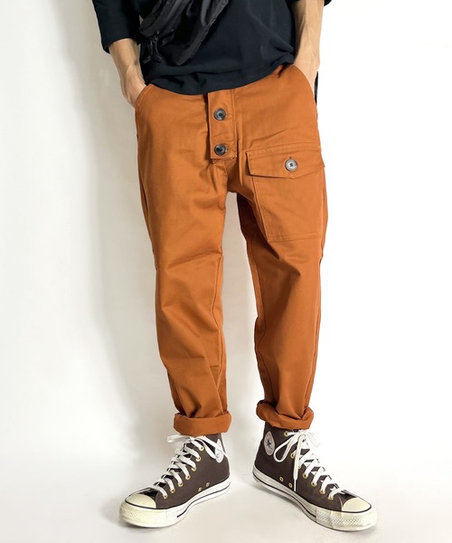 BEATJIVE（ビートジャイブ）の「カーゴパンツ スリム ミリタリーパンツ サルエル  テーパード メンズ（カーゴパンツ・メンズ・ライトブラウン/グリーン/ブラック・3/2）」の3枚目の写真