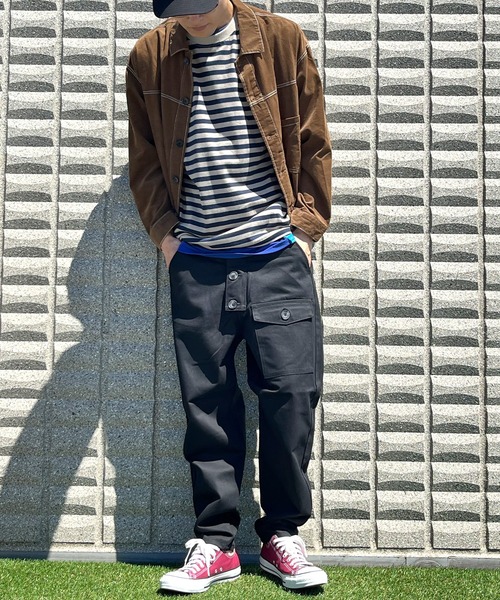 BEATJIVE（ビートジャイブ）の「カーゴパンツ スリム ミリタリーパンツ サルエル  テーパード メンズ（カーゴパンツ・メンズ・ライトブラウン/グリーン/ブラック・3/2）」の5枚目の写真