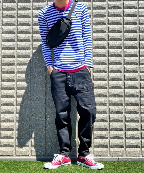 BEATJIVE（ビートジャイブ）の「カーゴパンツ スリム ミリタリーパンツ サルエル  テーパード メンズ（カーゴパンツ・メンズ・ライトブラウン/グリーン/ブラック・3/2）」の4枚目の写真