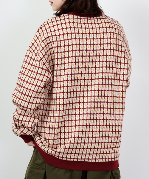 【セール】ルーズシルエットジャガードニットソー総柄トリムクルーネック(ニット/セーター)|ATELANE(アテレーン) 【セール】ルーズシルエットジャガードニットソー総柄トリムクルーネック(ニット/セーター)|ATELANE(アテレーン)