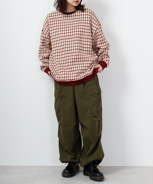 【セール】ルーズシルエットジャガードニットソー総柄トリムクルーネック(ニット/セーター)|ATELANE(アテレーン) 【セール】ルーズシルエットジャガードニットソー総柄トリムクルーネック(ニット/セーター)|ATELANE(アテレーン)