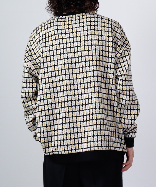 【セール】ルーズシルエットジャガードニットソー総柄トリムクルーネック(ニット/セーター)|ATELANE(アテレーン) 【セール】ルーズシルエットジャガードニットソー総柄トリムクルーネック(ニット/セーター)|ATELANE(アテレーン)