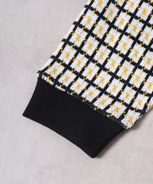 【セール】ルーズシルエットジャガードニットソー総柄トリムクルーネック(ニット/セーター)|ATELANE(アテレーン) 【セール】ルーズシルエットジャガードニットソー総柄トリムクルーネック(ニット/セーター)|ATELANE(アテレーン)