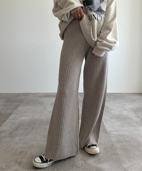apres jour mignon（アプレジュールミニョン）の「リブニットパンツ【ZOZOTOWN限定アイテム】（その他パンツ・レディース・ブラック/グリーン/グレイッシュベージュ/アイボリー・SMALL/MEDIUM/X-LARGE）」の13枚目の写真