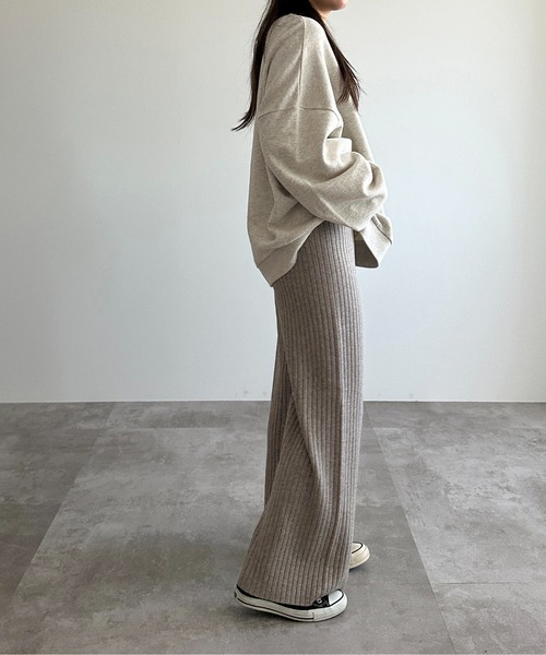 apres jour mignon（アプレジュールミニョン）の「リブニットパンツ【ZOZOTOWN限定アイテム】（その他パンツ・レディース・ブラック/グリーン/グレイッシュベージュ/アイボリー・SMALL/MEDIUM/X-LARGE）」の18枚目の写真