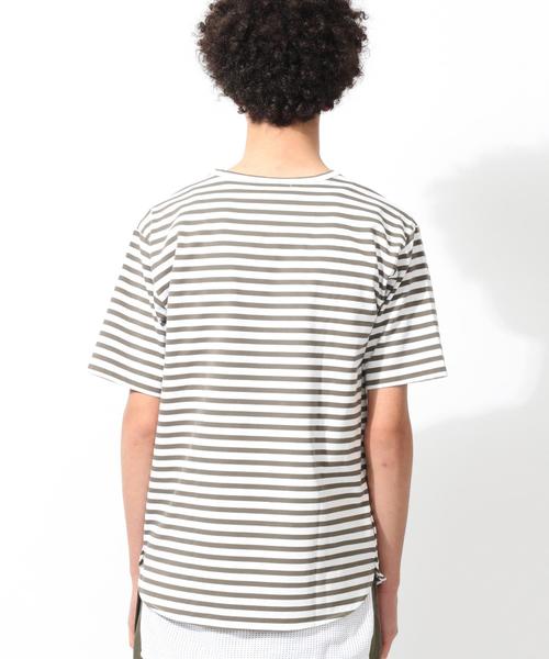 MONKEY TIME（モンキータイム）の「＜monkey time＞ サイドボタン ボーダーカットソー◆（Tシャツ/カットソー・メンズ・ブラック/オリーブ・X-LARGE/MEDIUM/LARGE/SMALL）」の13枚目の写真