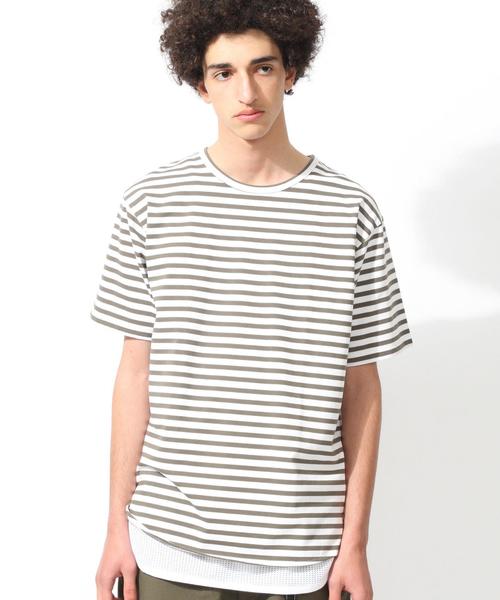 MONKEY TIME（モンキータイム）の「＜monkey time＞ サイドボタン ボーダーカットソー◆（Tシャツ/カットソー・メンズ・ブラック/オリーブ・X-LARGE/MEDIUM/LARGE/SMALL）」の14枚目の写真