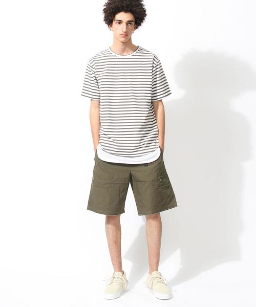 MONKEY TIME（モンキータイム）の「＜monkey time＞ サイドボタン ボーダーカットソー◆（Tシャツ/カットソー・メンズ・ブラック/オリーブ・X-LARGE/MEDIUM/LARGE/SMALL）」の8枚目の写真