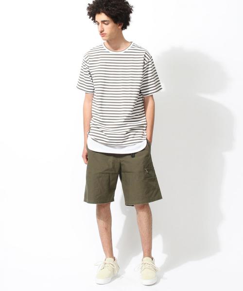 MONKEY TIME（モンキータイム）の「＜monkey time＞ サイドボタン ボーダーカットソー◆（Tシャツ/カットソー・メンズ・ブラック/オリーブ・X-LARGE/MEDIUM/LARGE/SMALL）」の9枚目の写真