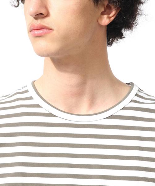 MONKEY TIME（モンキータイム）の「＜monkey time＞ サイドボタン ボーダーカットソー◆（Tシャツ/カットソー・メンズ・ブラック/オリーブ・X-LARGE/MEDIUM/LARGE/SMALL）」の10枚目の写真