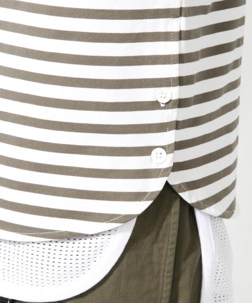 MONKEY TIME（モンキータイム）の「＜monkey time＞ サイドボタン ボーダーカットソー◆（Tシャツ/カットソー・メンズ・ブラック/オリーブ・X-LARGE/MEDIUM/LARGE/SMALL）」の12枚目の写真